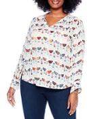 Nic+zoe Plus Perk Up Printed Blouse