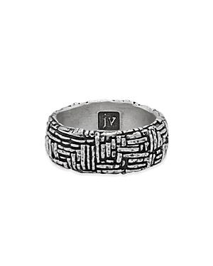 John Varvatos Men's Sterling Silver Artisan Engraved Wide Band