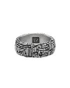 John Varvatos Men's Sterling Silver Artisan Engraved Wide Band