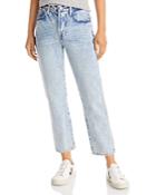 Frame Le Original High-rise Distressed Straight-leg Jeans In Richlake