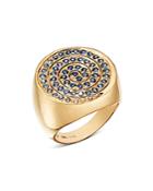 Shebee 14k Yellow Gold Ombre Sapphire Spiral Cocktail Ring