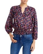 Aqua Paisley Print Smocked Waist Top - 100% Exclusive