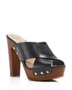 Vince Camuto Elora Leather High Heel Platform Slide Sandals