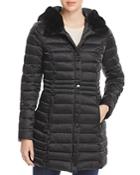 Laundry By Shelli Segal Mercury Puffer Coat With Faux Fur-trimmed Hood