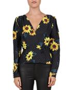 The Kooples Sunflower-print Crossover Blouse
