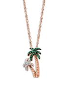 Bloomingdale's Tsavorite & Diamond Palm Tree Pendant Necklace In 14k Rose Gold, 18 - 100% Exclusive