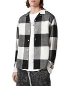 Allsaints Lausanne Check Relaxed Fit Button Down Camp Shirt