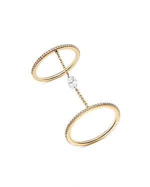 Aerodiamonds 18k Yellow Gold Solo Marquise Diamond Double Eternity Chain Ring