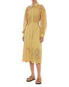 Alberta Ferretti Eyelet Embroidered Shirtdress
