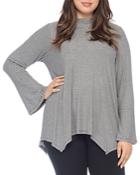 B Collection By Bobeau Curvy Anna Striped Bell-sleeve Top
