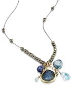 Ela Rae Sylvie Stone Cluster Pendant Necklace In 14k Gold-plated Sterling Silver, 26