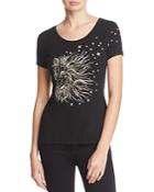 Karen Millen Lion-embroidered T-shirt - 100% Exclusive