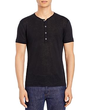 John Varvatos Collection Linen Henley Shirt