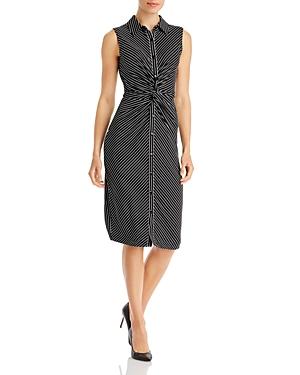 T Tahari Sleeveless Collared Button Front Dress