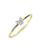 Meira T 14k Yellow And White Gold Diamond Butterfly Ring