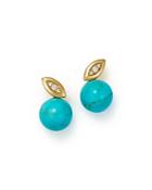 Ippolita 18k Yellow Gold Nova Turquoise & Diamond Stud Earrings