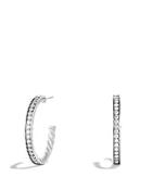 David Yurman Sculpted Cable Large Hoop Earrings With Diamonds