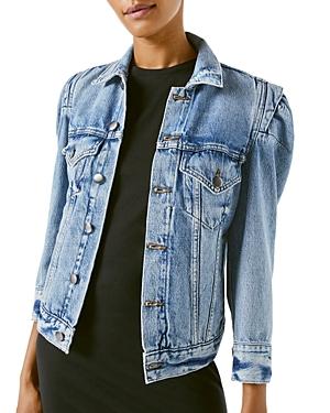 Frame Rosette Puffed Sleeve Denim Jacket
