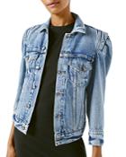 Frame Rosette Puffed Sleeve Denim Jacket