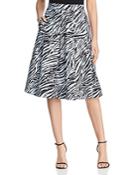 Donna Karan New York Pleated Zebra Print Skirt