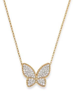 Roberto Coin 18k Yellow Gold Diamond Butterfly Pendant Necklace, 16