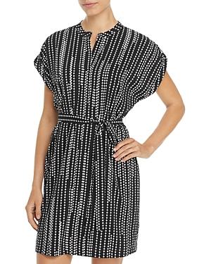 T Tahari Short Sleeve Printed Tie Waist Dress