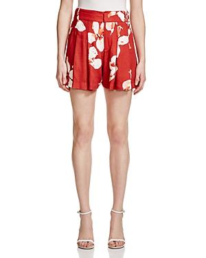 Alice + Olivia Floral Print Pleated Shorts