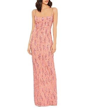 Mac Duggal Scoop Neck Sequined Gown