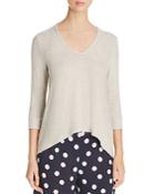 Three Dots Button Back Brushed Knit Top