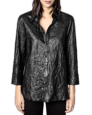Zadig & Voltaire Crinkled Leather Shirt