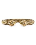 David Yurman 18k Yellow Gold Cable Collection Renaissance Cuff Bangle Bracelet