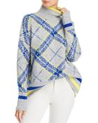 Aqua Plaid Turtleneck Sweater - 100% Exclusive