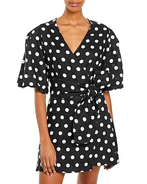 Faithfull The Brand Godiva Polka Dot Wrap Dress