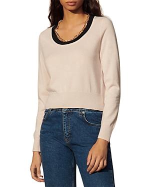 Sandro Bradley Wool Blend Chain Trim Sweater