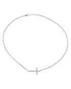 Bloomingdale's Diamond Sideways Cross Pendant Necklace In 14k White Gold, 0.14 Ct. T.w, 16- 100% Exclusive