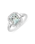 Bloomingdale's Aquamarine & Diamond Halo Ring In 14k White Gold - 100% Exclusive