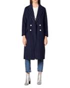 Sandro Thiny Striped Wool-blend Coat