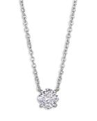 Lightbox Lab-grown Diamond Cushion Solitaire Pendant Necklace In 10k White Gold, 16-18