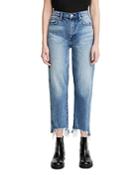 7 For All Mankind Ripped Cropped Jeans In Monterey Destructed
