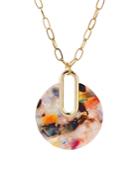Aqua Multicolor Marled Pendant Necklace, 28 - 100% Exclusive