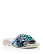 Kenneth Cole Women's Xenia Sequin-embellished Pool Slide Sandals