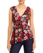 Cinq A Sept Naomi Floral Print Ruffled Top