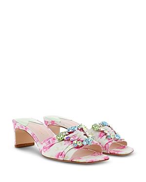 Sophia Webster X Love Shack Fancy Women's Margaux Embellished Floral Print Slide Sandals