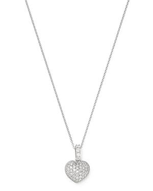 Bloomingdale's Pave Diamond Heart Pendant Necklace In 14k White Gold, 0.50 Ct. T.w. - 100% Exclusive