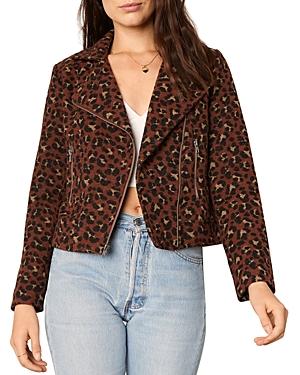 Cupcakes And Cashmere Lipa Animal Print Biker Jacket