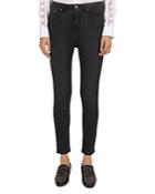 The Kooples Franky Mid Rise Cropped Slim Jeans In Black