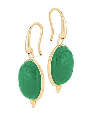 Bloomingdale's Green Onyx Scarab Drop Earrings In 14k Yellow Gold - 100% Exclusive