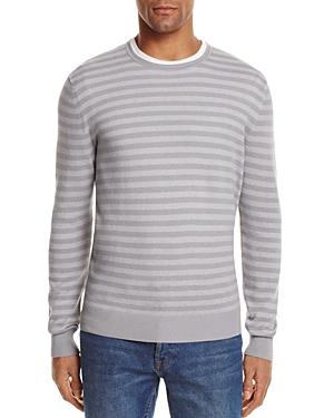 The Men's Store At Bloomingdale's Stripe Cotton Blend Crewneck Sweater