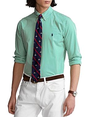 Polo Ralph Lauren Cotton Stretch Poplin Stripe Classic Fit Button Down Shirt