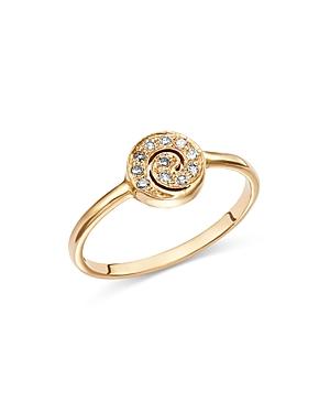 Shebee 14k Yellow Gold Diamond Mini Spiral Ring